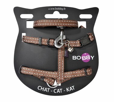 Kattenharnas met riem Safe Maroon