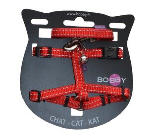 Kattenharnas met riem Safe Rood