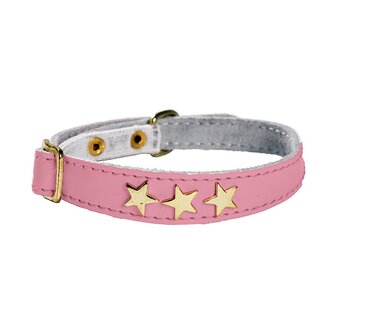 Kattenhalsband leder Etoiles Roze