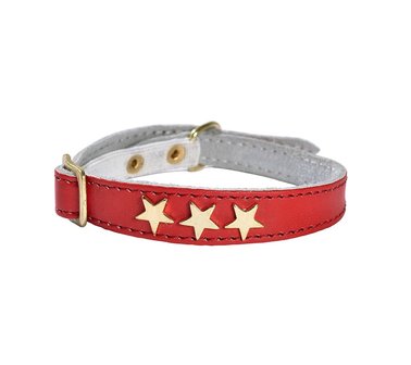 Kattenhalsband leder Etoiles Rood