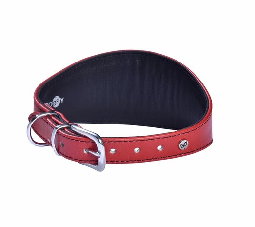 Hondenhalsband Windhond Nicky Leder Rood