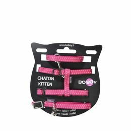 Kittenharnas met riem en halsband Safe Fuchsia