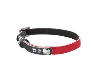 Kattenhalsband kunstleder Porte Adresse Rood