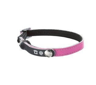 Kattenhalsband kunstleder Porte Adresse Roze