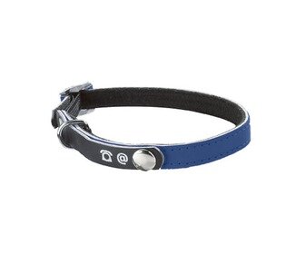 Kattenhalsband kunstleder Porte Adresse Blauw