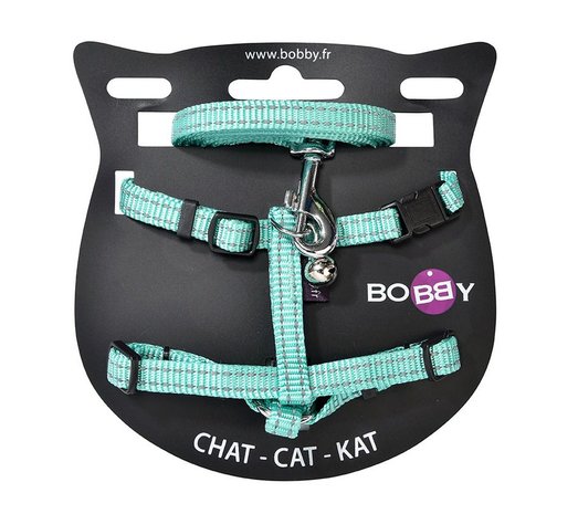 Kattenharnas met riem Safe Laguna Blauw